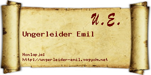 Ungerleider Emil névjegykártya